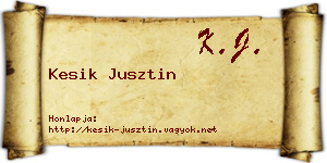 Kesik Jusztin névjegykártya